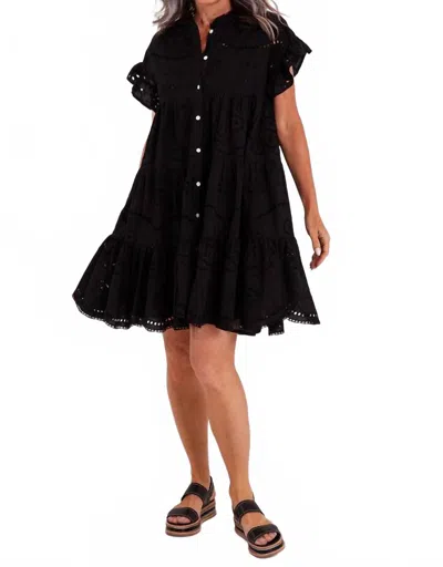 Rubyyaya Rose Mini Dress In Black In Multi