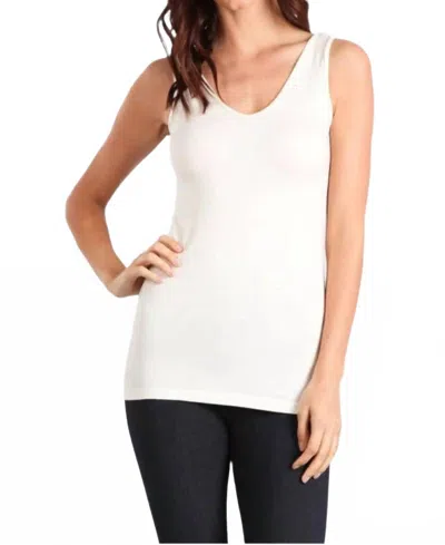 M.rena Reversible V-scoop Neck Tank Top In White In White