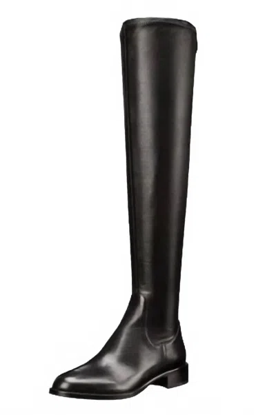 Via Spiga Women Soft Stretchy Leather Over The Knee Boots In Black In Black