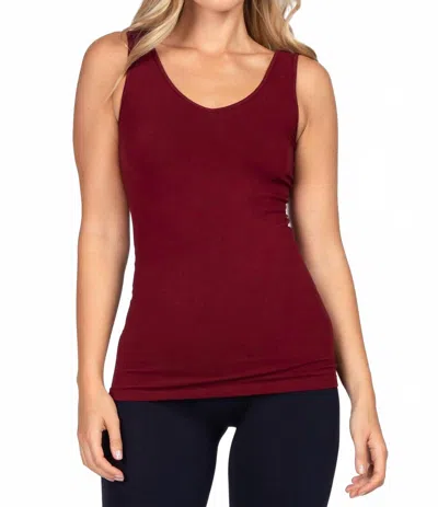 M.rena Reversible V-scoop Neck Tank Top In Burgundy In Red