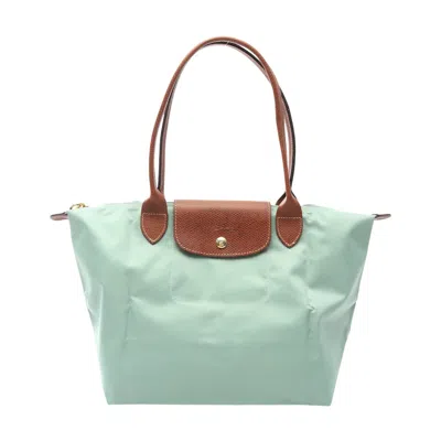 Longchamp Le Pliage Original M Tote Bag Canvas Leather In Green