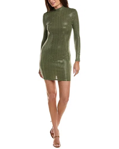 Marion Open Back Sequin Slinky Sheath Dress In Green