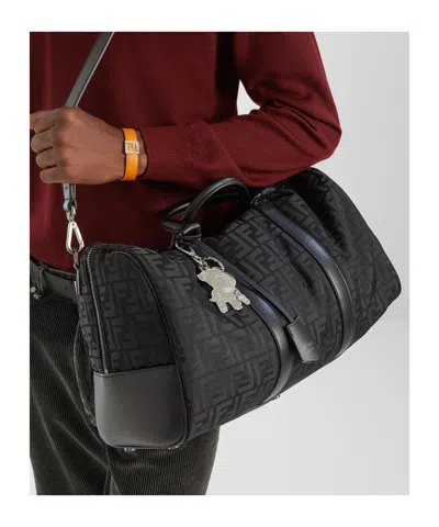 Fendi Palladium-finish Metal Key Ring In Silver