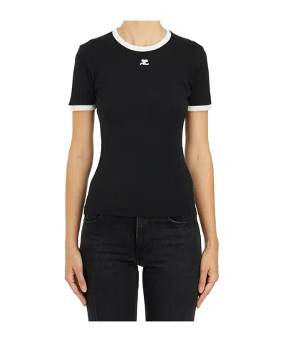 Courrèges Short-sleeved T-shirt In Black
