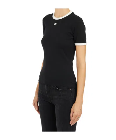 Courrèges Short-sleeved T-shirt In Black