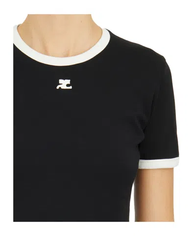 Courrèges Short-sleeved T-shirt In Black