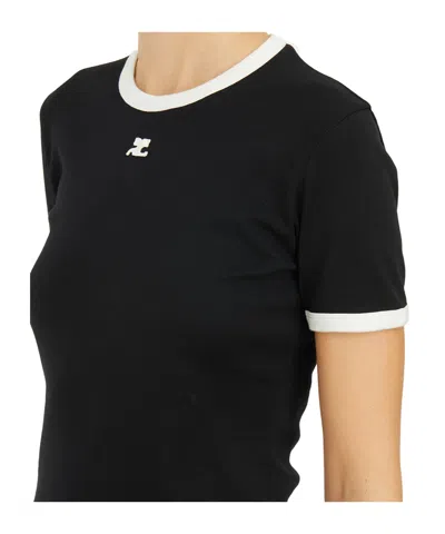 Courrèges Short-sleeved T-shirt In Black