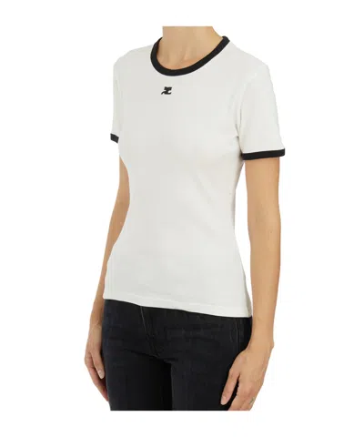 Courrèges Short-sleeved T-shirt In White
