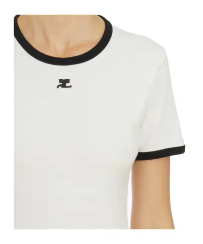 Courrèges Short-sleeved T-shirt In White