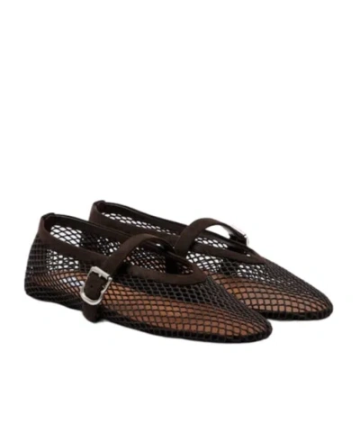 Alaïa Fishing Net Ballet Flats In Brown