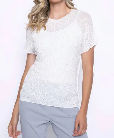 Picadilly Sparkle Pleated Top In White In White