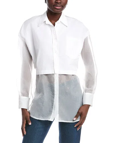 Anna Kay Alberte Sheer Blouse In White