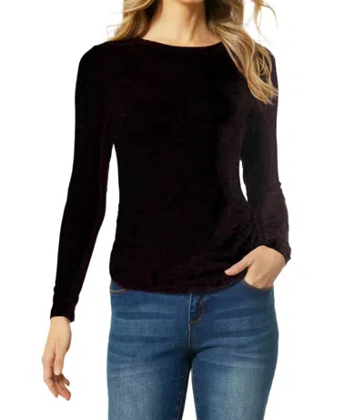 Coco + Carmen Ashley Side Cinched Crew Neck Top In Black In Black