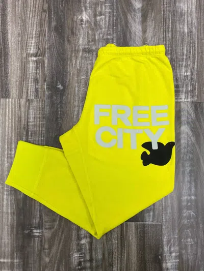 Free City Women's Samari Sweatpants In Highlighter In Yellow