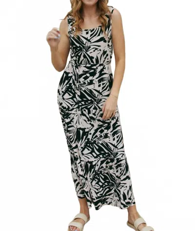Gilli Women's Sunset Palms Tie Back Dress In Black Ivory In Brown