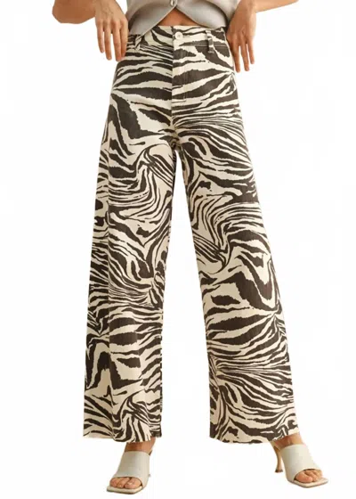 Miou Muse Zebra Stretchy Pants In Brown In Multi