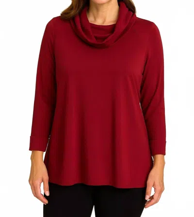 Sympli Raglan Sleeve Top In Pomegranate In Red