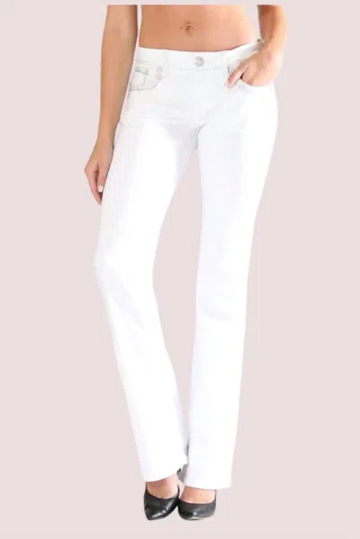 Grace In La Women's Straight Leg Jean In White In White