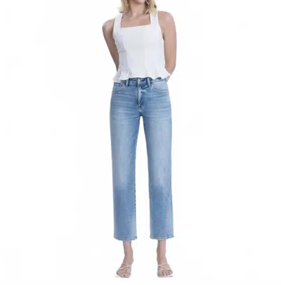 Flying Monkey Blissful Symphony High Rise Ankle Straight Jeans In Light Wash In Blue
