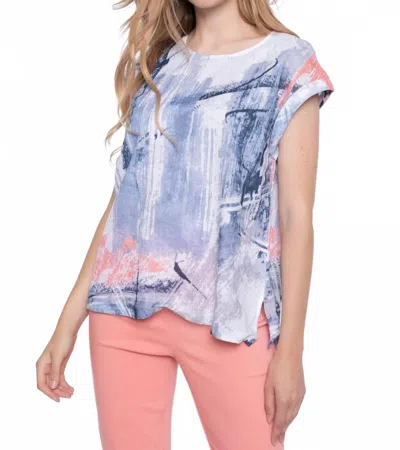 Picadilly Jean Relaxed Fit Top In Multi In Blue