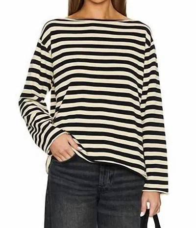 The Great Women's The Sailor Sweater In Black Stripe In Black