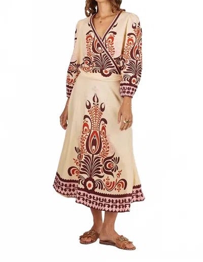 Rubyyaya Zeezee Maxi Dress In Cream In Multi