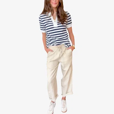 Melissa Nepton James Relaxed Fit Pant In Neutral In Blue