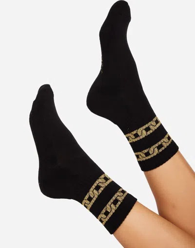 Lauren Moshi Sariah- Gold Metallic Chain In Black