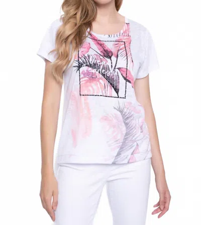 Picadilly Embellished Printed T-shirt In Pink Multi In Multi