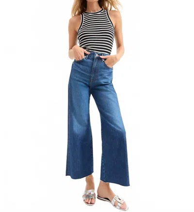 Veronica Beard Taylor Cropped Wide-leg Jean In Bright Blue In Blue