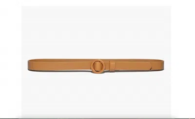Frame Petit Leather Circle Belt In Cuoio In Brown