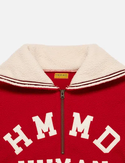 Human Made Half-zip Fleece Pullover In Red