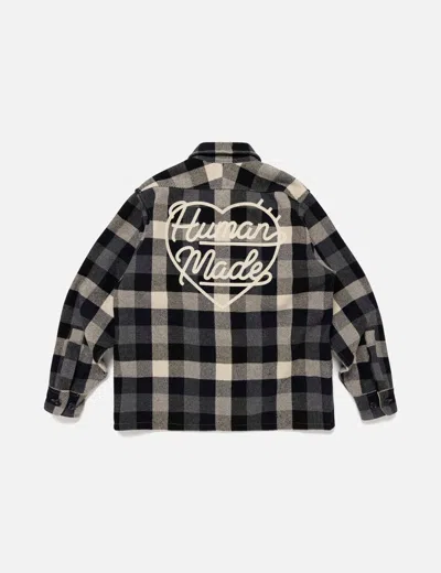 Human Made Wool Check Shirt Jacket In Multi