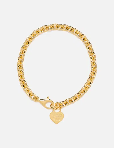 Human Made Heart Silver Bracelet In Gold