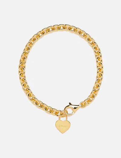 Human Made Heart Silver Bracelet In Gold