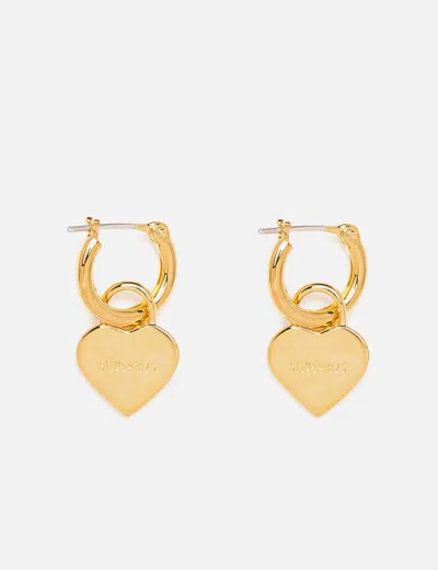 Human Made Heart Silver Earrings In Gold