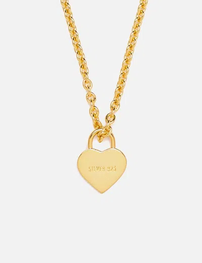 Human Made Heart Silver Necklace In Gold