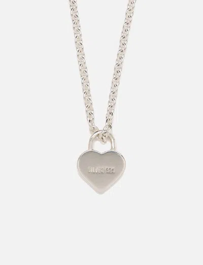 Human Made Heart Silver Necklace In Metallic