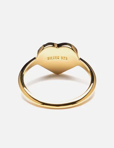 Human Made Heart Silver Ring In Gold