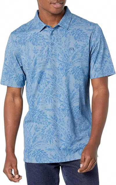 Travismathew Forever Young Golf Polo Shirt In Heather Mid Blue In Blue