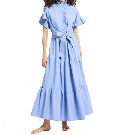 Mille Victoria Dress In Blue Oxford In Blue