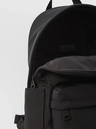 Moncler Pierrick Nylon Backpack Large Front Pocket In Black