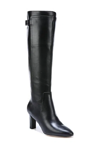 Via Spiga Women Leather Knee High Zip Up Boots In Black In Black