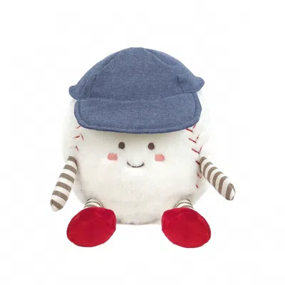 Mon Ami Buddy Baseball Guy Plush In White In Multi