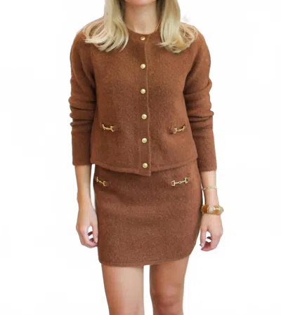 Suncoo Galia Cardigan Sweater In Chocolate In Brown