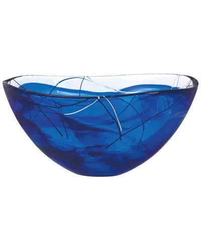 Kosta Boda Large Contrast Bowl In Blue