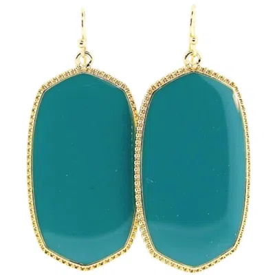 Suzie Q Usa Women's Hexagon Drop Earrings In Turquoise In Green