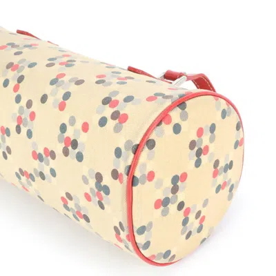 Pre-owned Burberry Beige Red Color Leather Canvas Tote Bag () In Multi