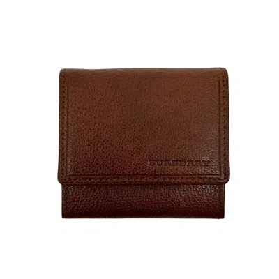 Pre-owned Burberry Brown Leather Coin Purse/coin Case ()
