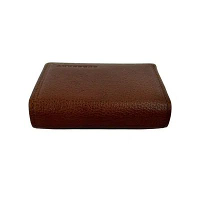Pre-owned Burberry Brown Leather Coin Purse/coin Case ()